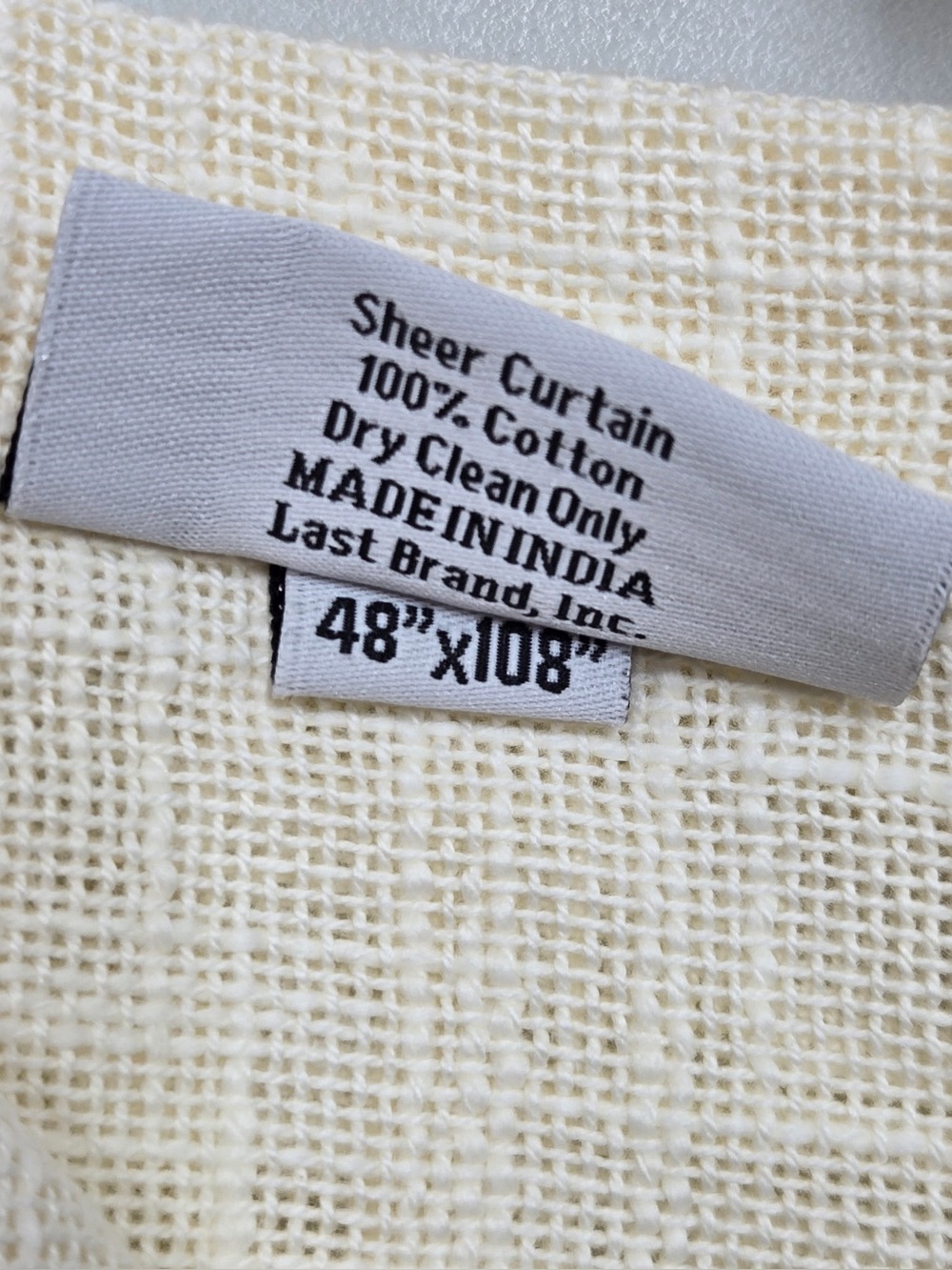 QUINCE Set Of 4 48x108 Cotton Sheer Curtains Ivory 0848 - Picture 9 of 12